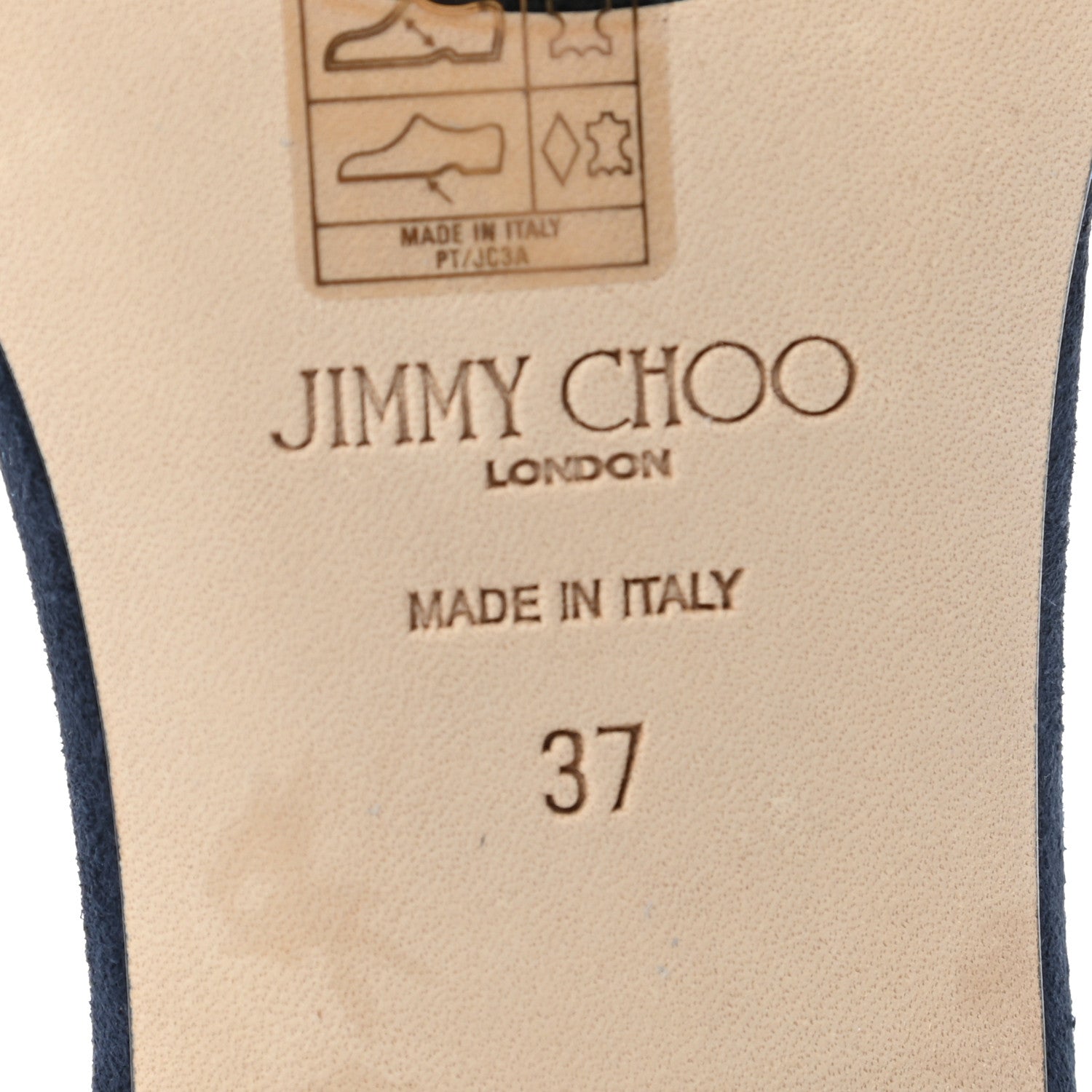 Jimmy Choo Suede Joni Flat Slide Sandals 37 Blue 6 of 7