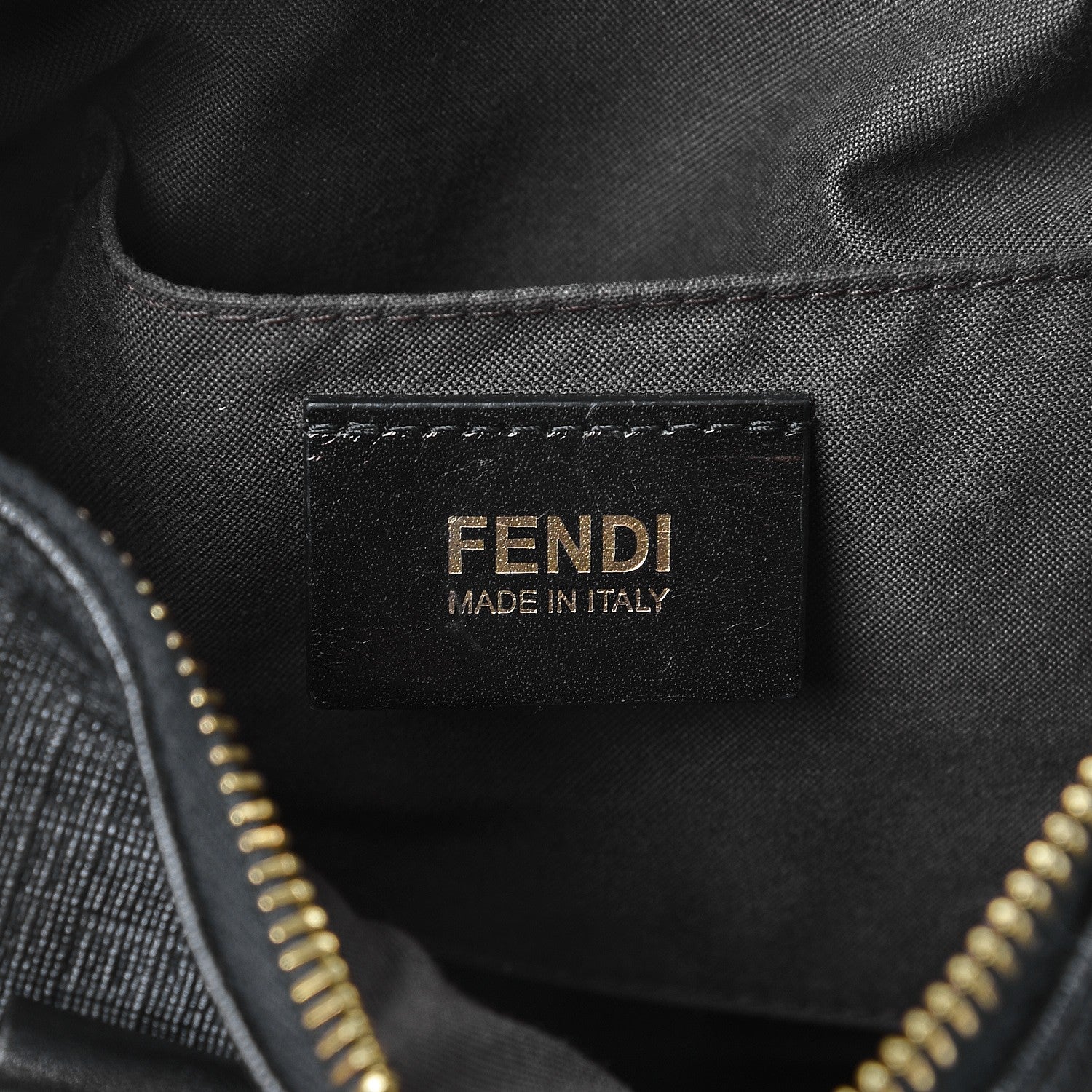 Fendi Zucchino Spalmati Vitello Small Boston Moro Black 6 of 12