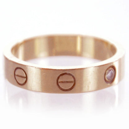 Cartier 18K Pink Gold Diamond 4mm LOVE Wedding Band Ring 52 6 2 of 4