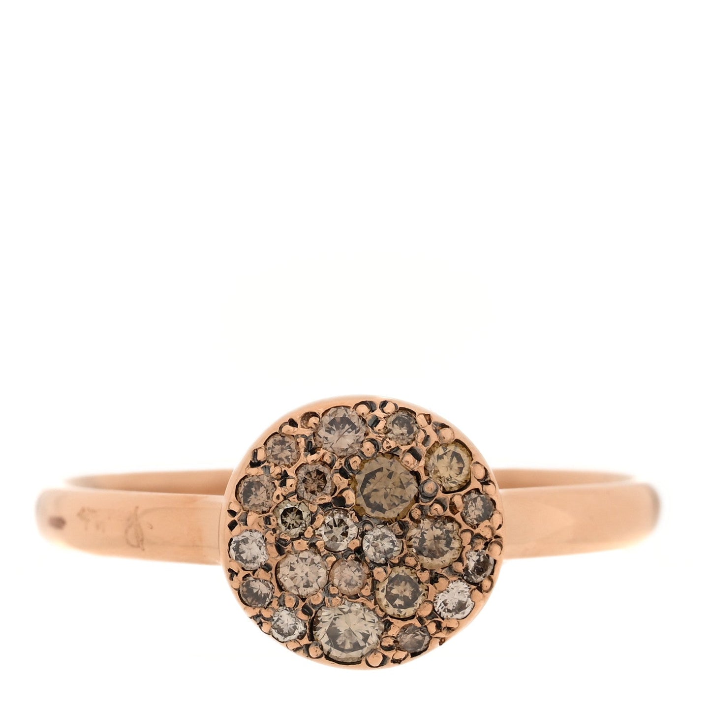 18K Rose Gold Diamond Small Round Sabbia Ring 52 6