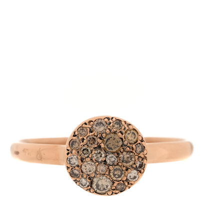 Pomellato 18K Rose Gold Diamond Small Round Sabbia Ring 52 6 1 of 6