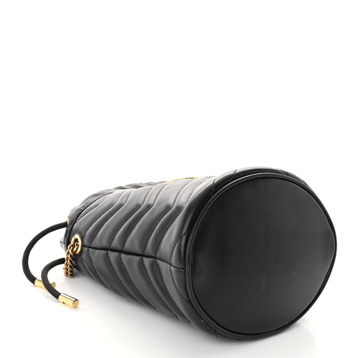 Calfskin Matelasse Mini GG Marmont 2.0 Bucket Bag Black