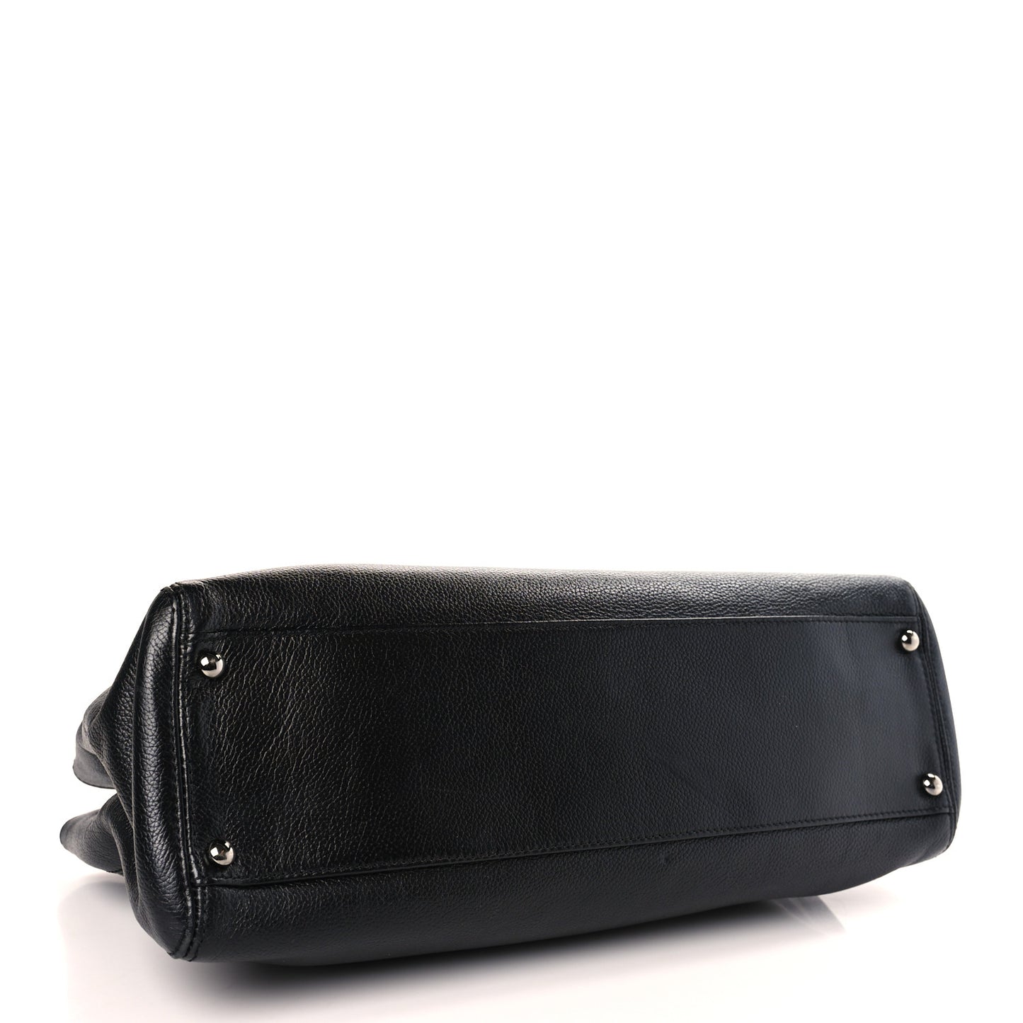 Calfskin Mademoiselle Lock Cerf Executive Shopper Tote Black