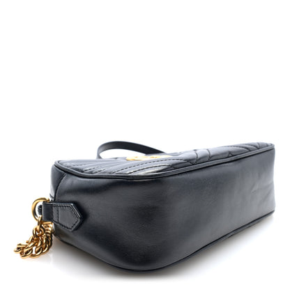 Gucci Calfskin Matelasse Small GG Marmont Chain Shoulder Bag Black 4 of 11