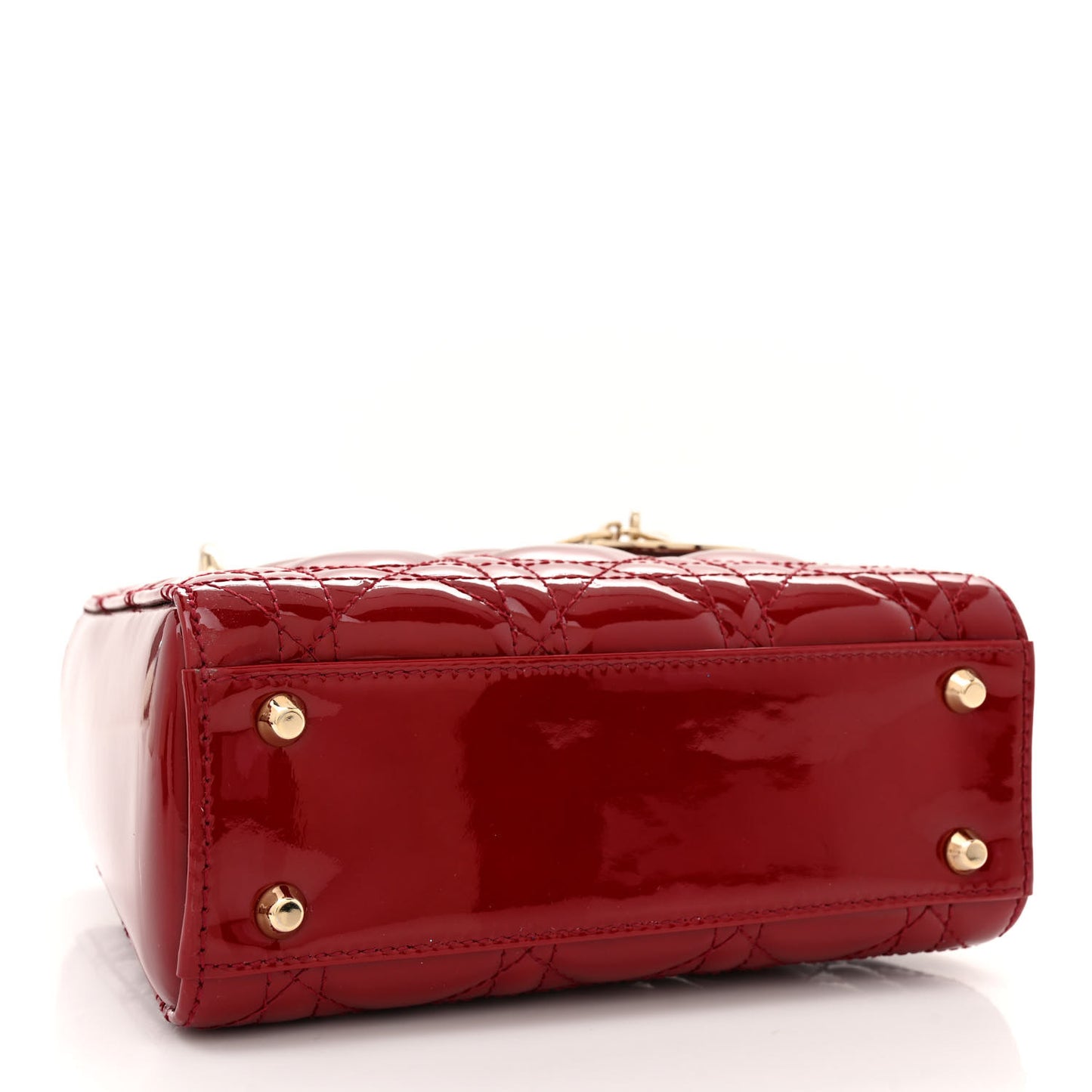 Patent Cannage Mini Lady Dior Red