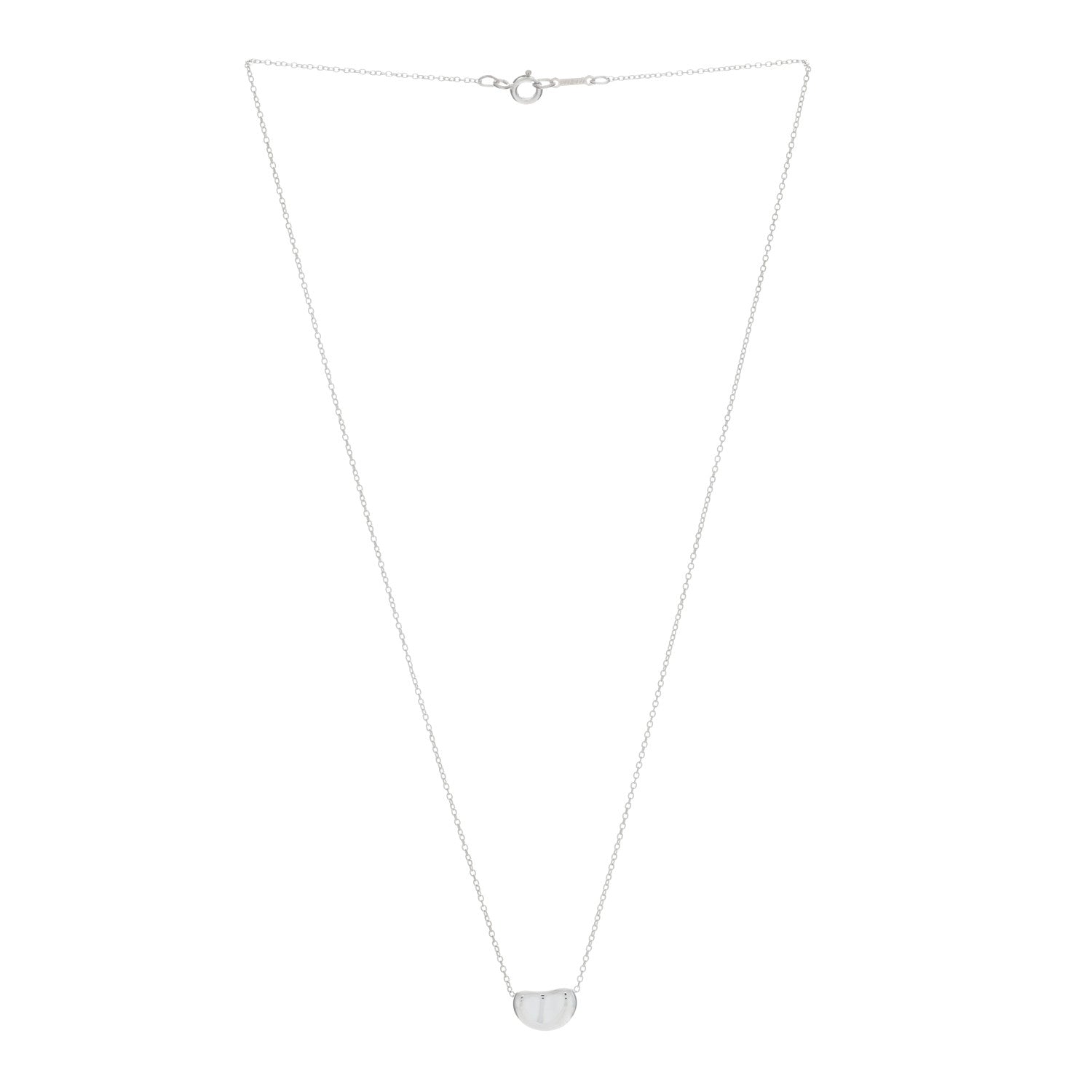 Tiffany Sterling Silver 11mm Elsa Peretti Bean Pendant Necklace 2 of 5