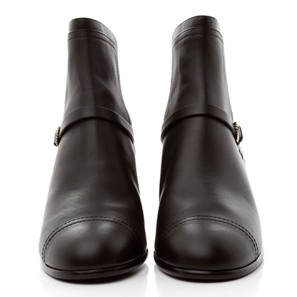 Chanel Calfskin CC Buckle Short Boots 40.5 Brown 2 of 9
