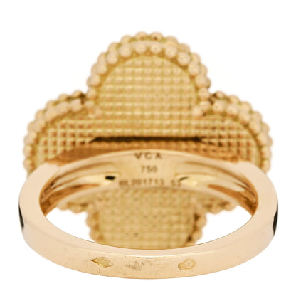 Van Cleef & Arpels 18K Yellow Gold Gray Mother of Pearl Magic Alhambra Ring 53 6.5 4 of 5