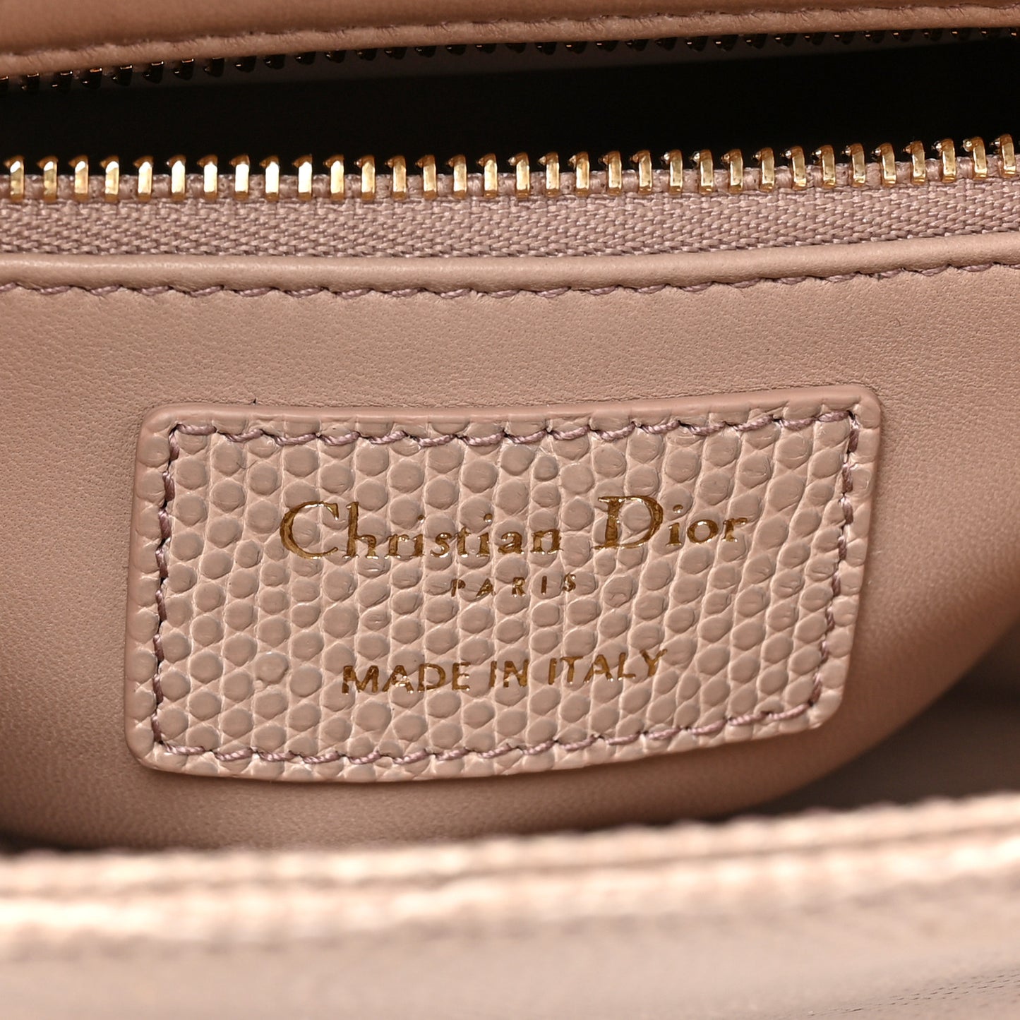Lizard Small Lady Dior Beige