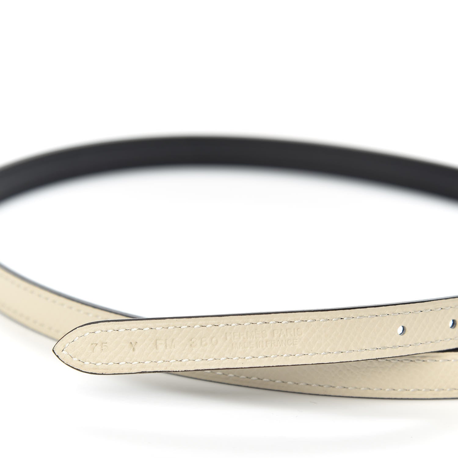 Hermes Epsom Swift 13mm Mini Mors H Belt 75 Craie Black 4 of 5