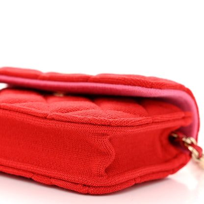 Chanel Jersey Quilted Micro Mini Flap Red 10 of 11