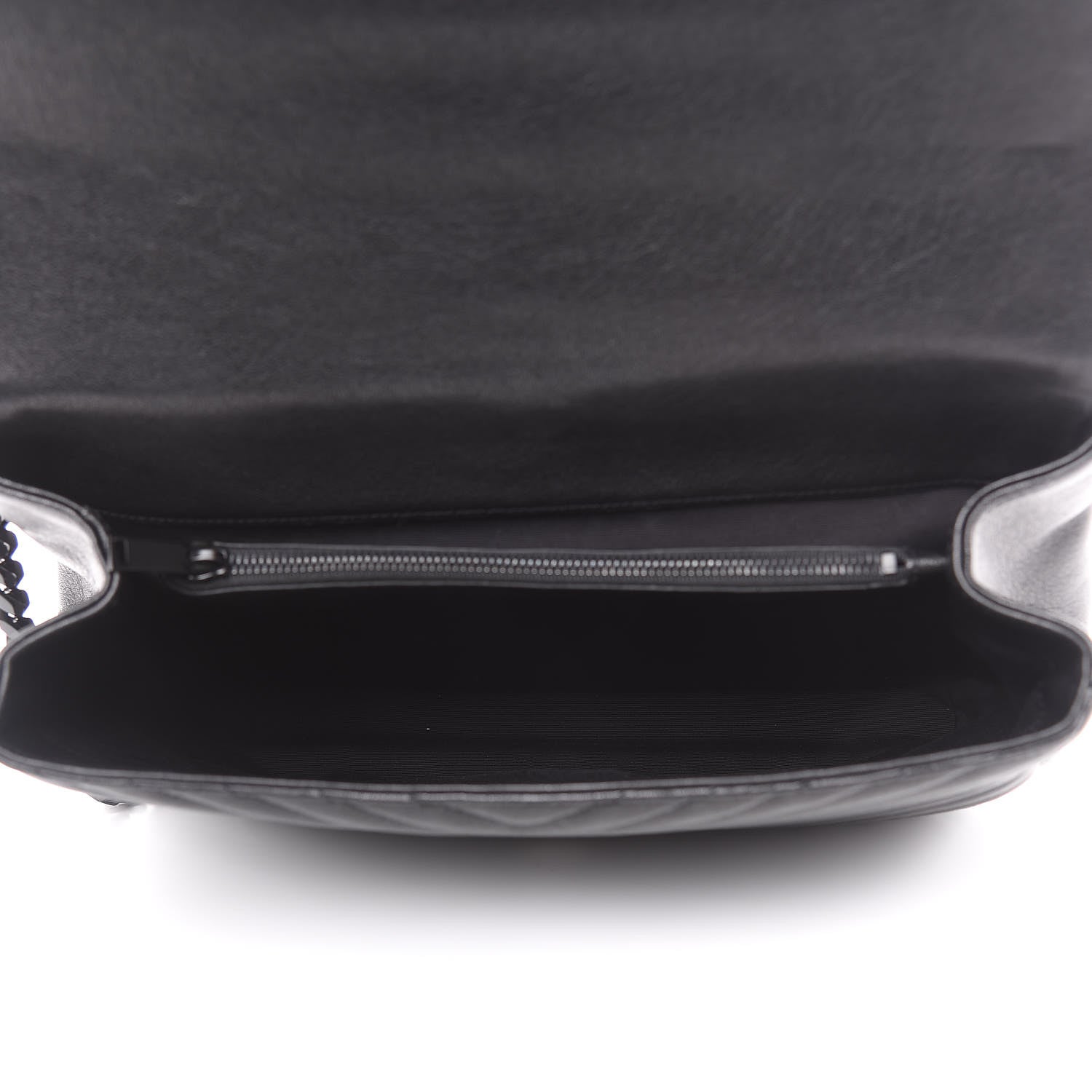 Saint Laurent Sheepskin Matelasse Chevron Monogram Monochrome Large College Satchel Black 5 of 11