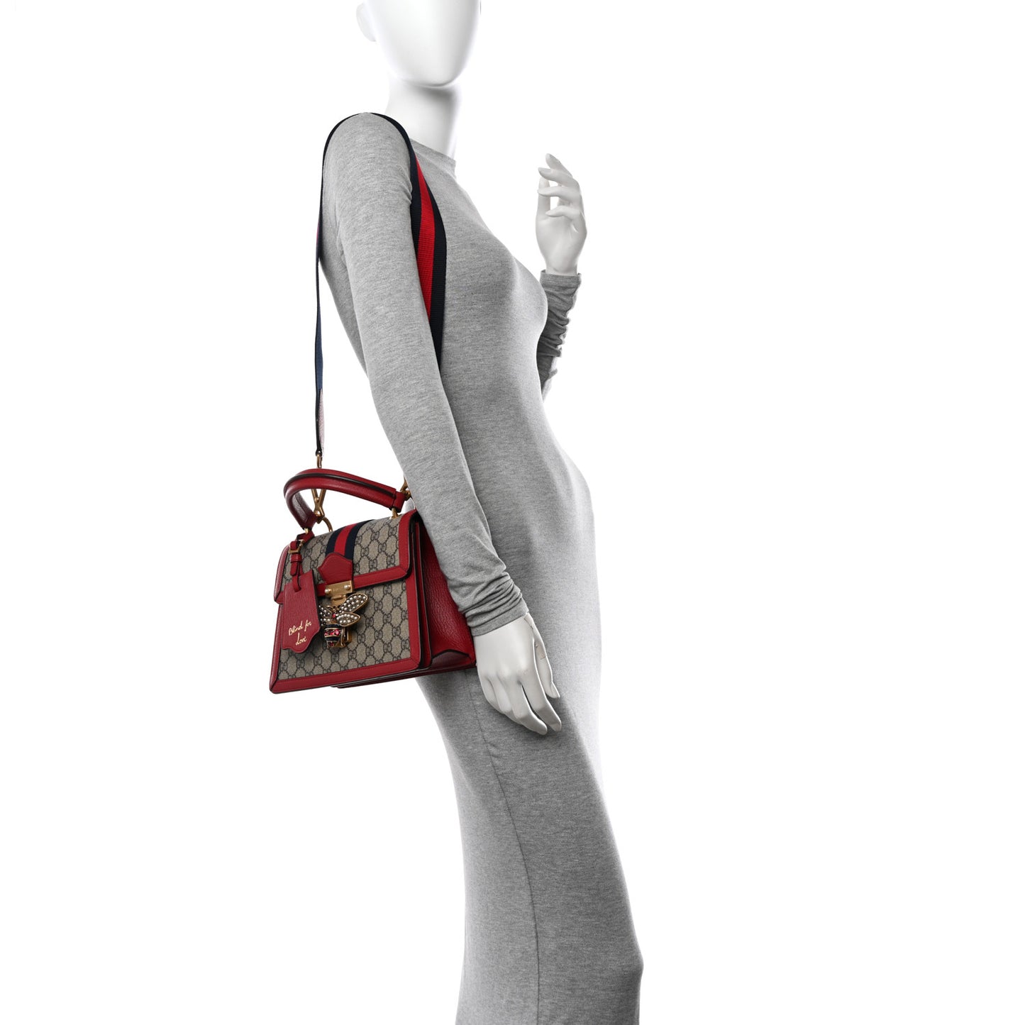 GG Supreme Monogram Small Queen Margaret Top Handle Bag Red