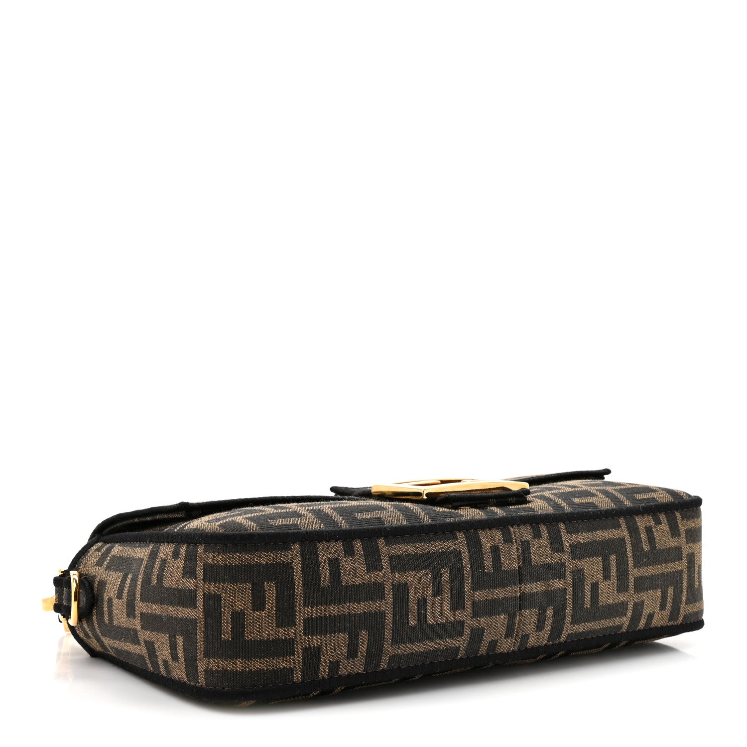 Fendi Fabric Jacquard FF 1974 Medium Baguette Tobacco Moro Black 4 of 10