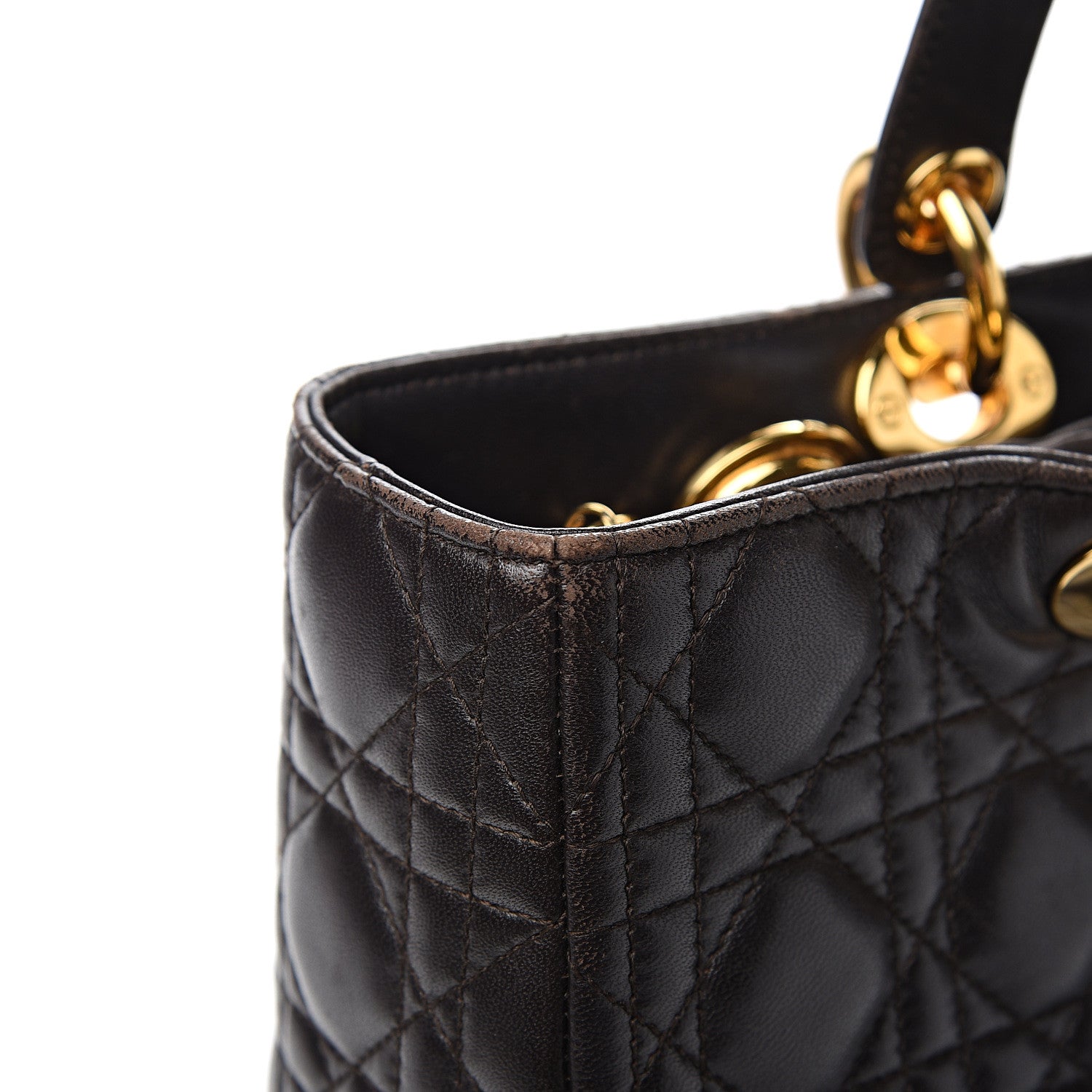 Christian Dior Lambskin Cannage Large Lady Dior Dark Brown 13 of 13