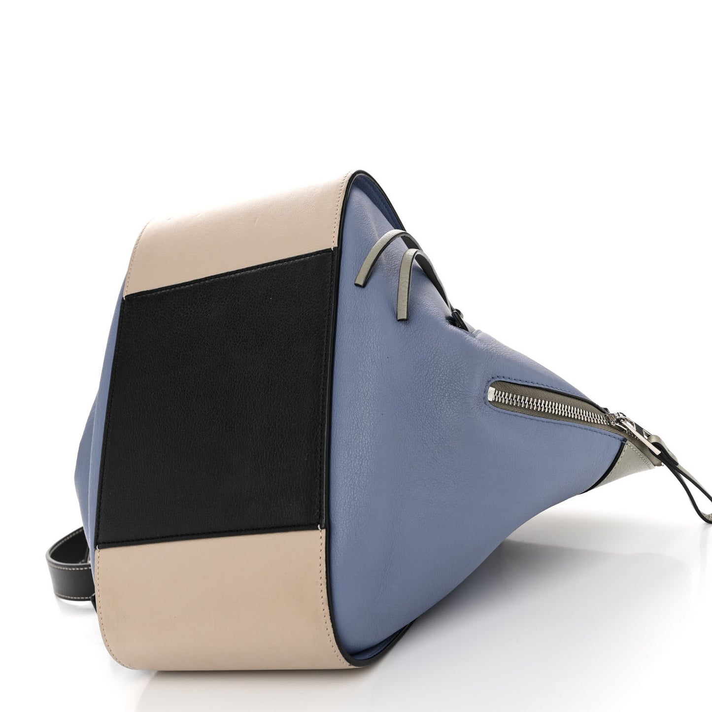 Grained Calfskin Small Hammock Shoulder Bag Blue Beige Multicolor