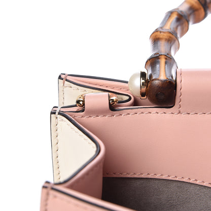 Gucci Nappa Bamboo Web Mini Nymphaea Top Handle Bag Perfect Pink Mystic White 12 of 13