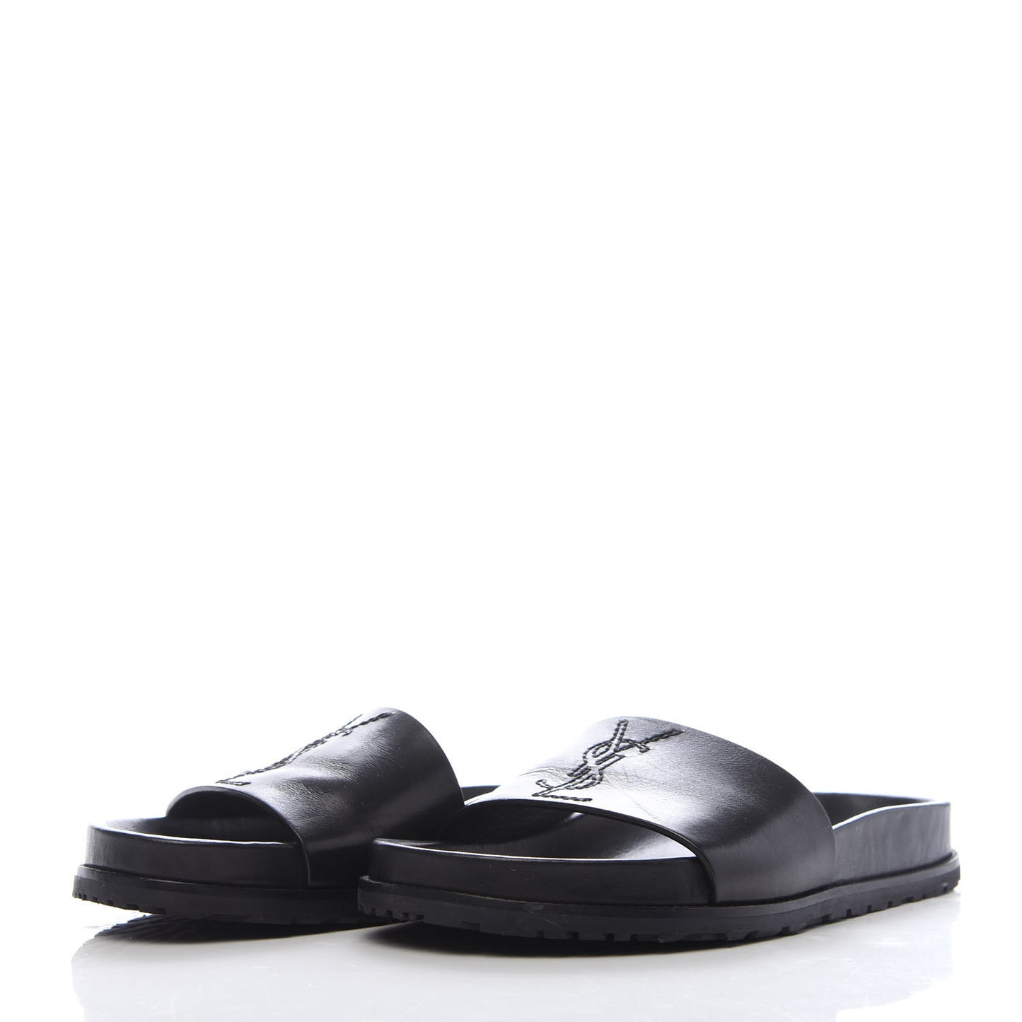 Calfskin Monogram Jimmy Joan Slide Sandals 37 Black
