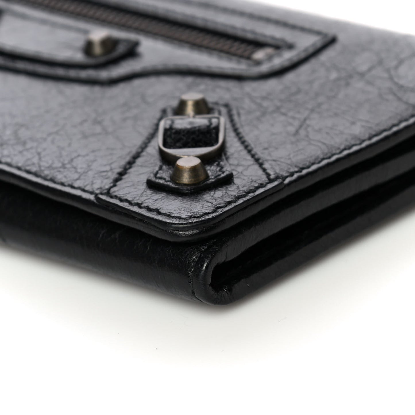 Agneau Classic Hardware Money Wallet Black