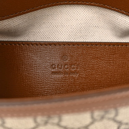 Gucci GG Supreme Monogram Azalea Calfskin Web Mini Horsebit 1955 Shoulder Bag Beige Ebony Brown Sugar 6 of 11