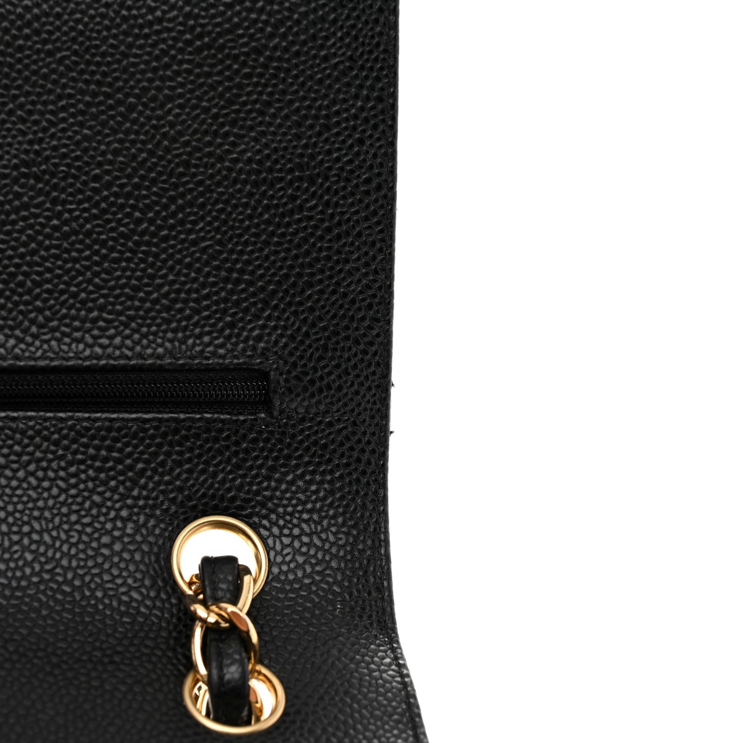 Caviar Quilted Jumbo Double Flap Black