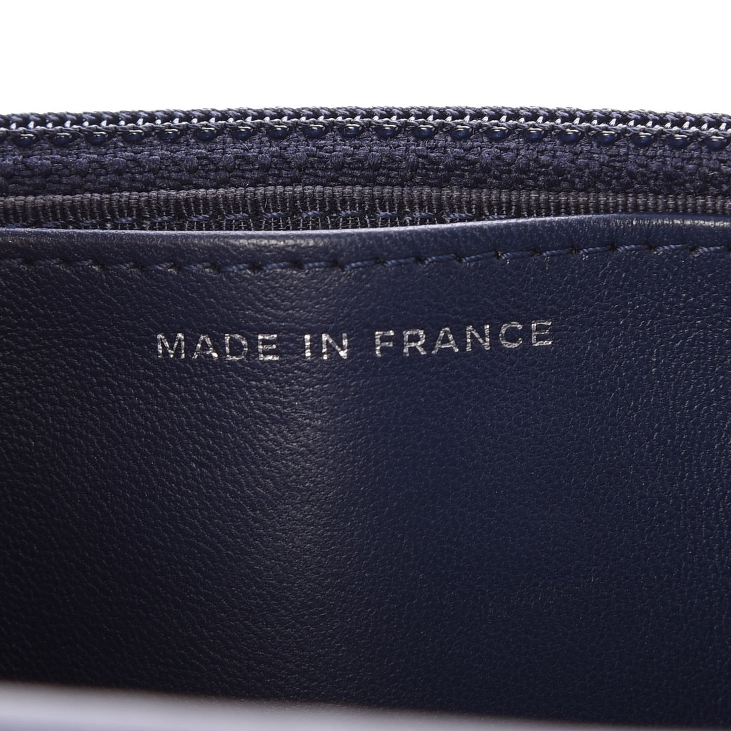 Lambskin Quilted Wallet On Chain WOC Navy Blue