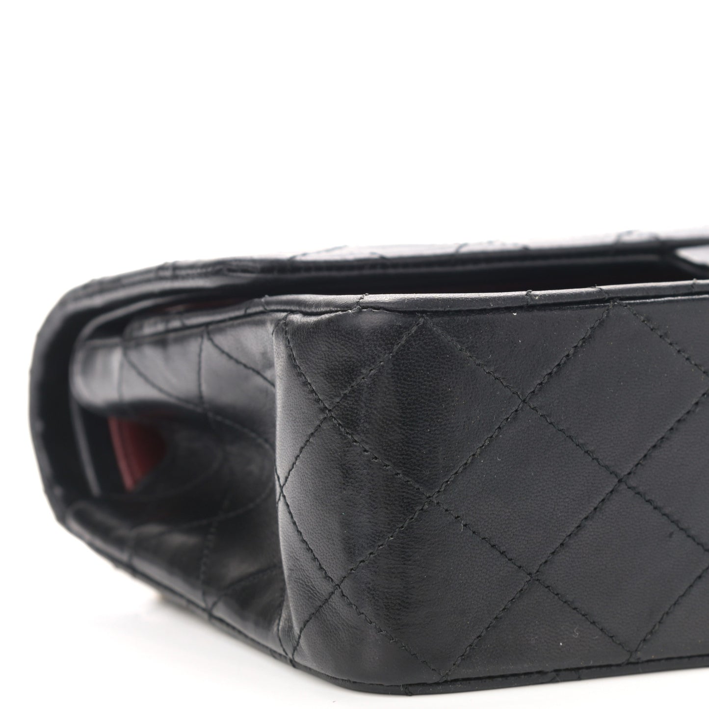 Lambskin Quilted Medium Double Flap Black
