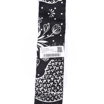 Hermes Silk Les Leopards Twilly Black White 3 of 4