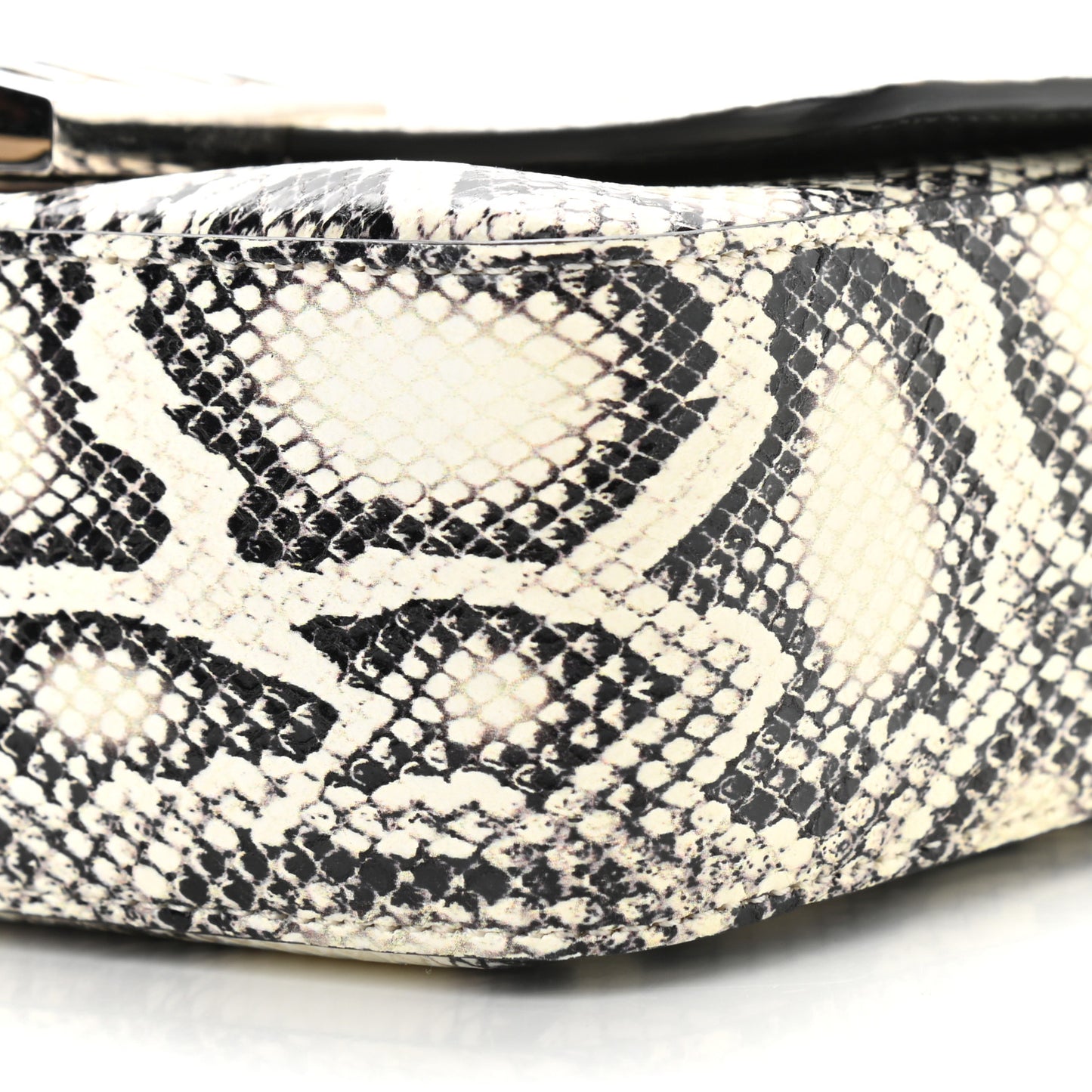 Calfskin Snake Embossed Small 4G Crossbody Black White