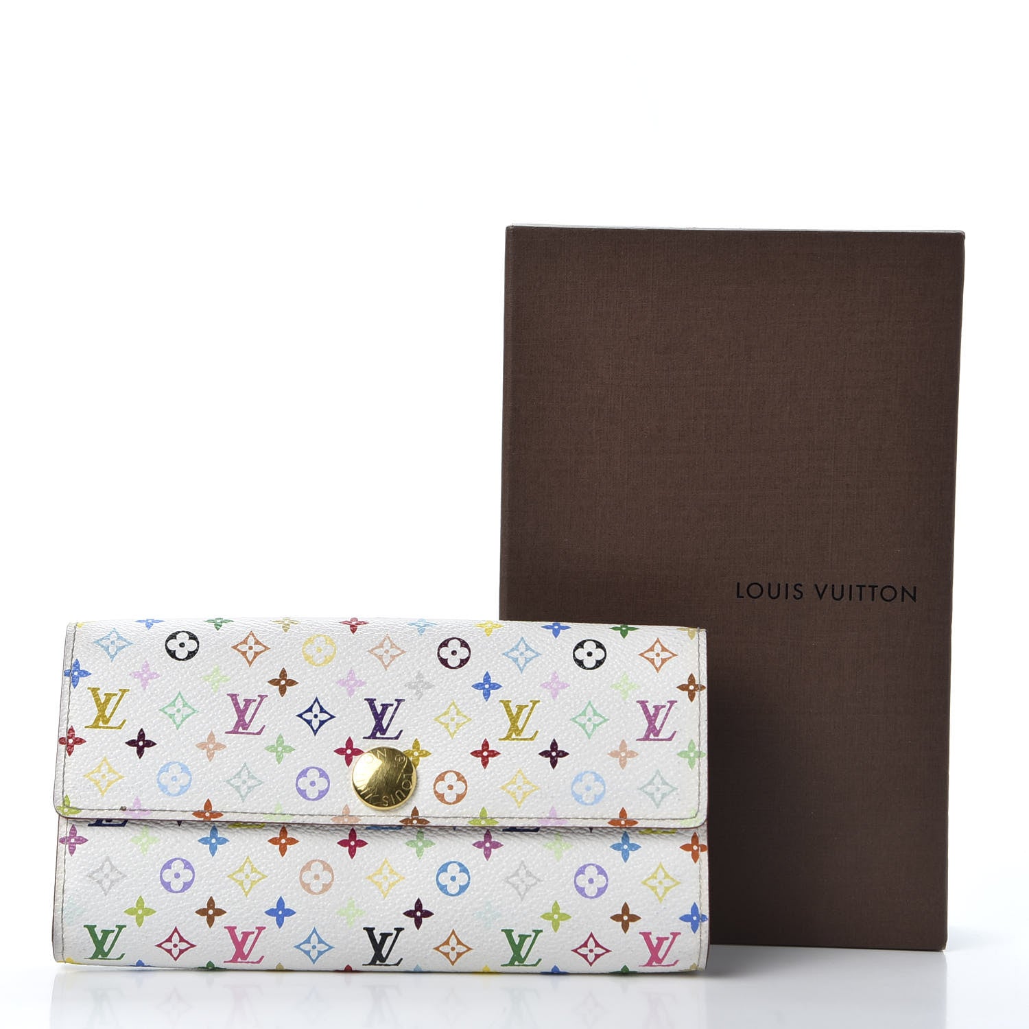 Louis Vuitton Monogram Multicolor Sarah Wallet White Eglantine 9 of 9