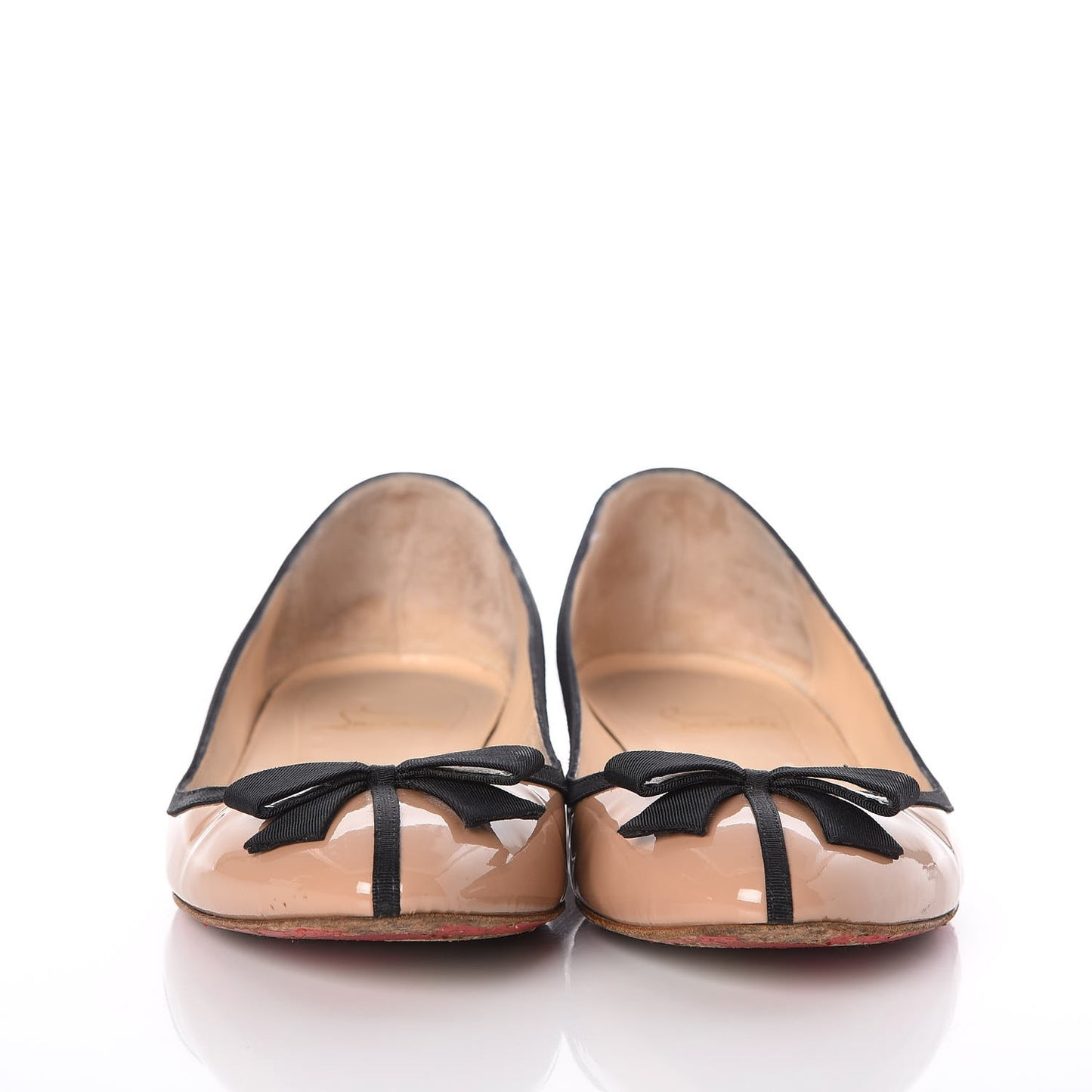Patent Grosgrain Balinodono Flats 39 Nude Black
