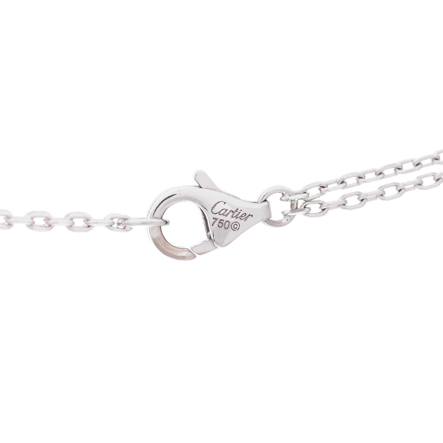 18K White Gold 2 Diamond LOVE Necklace
