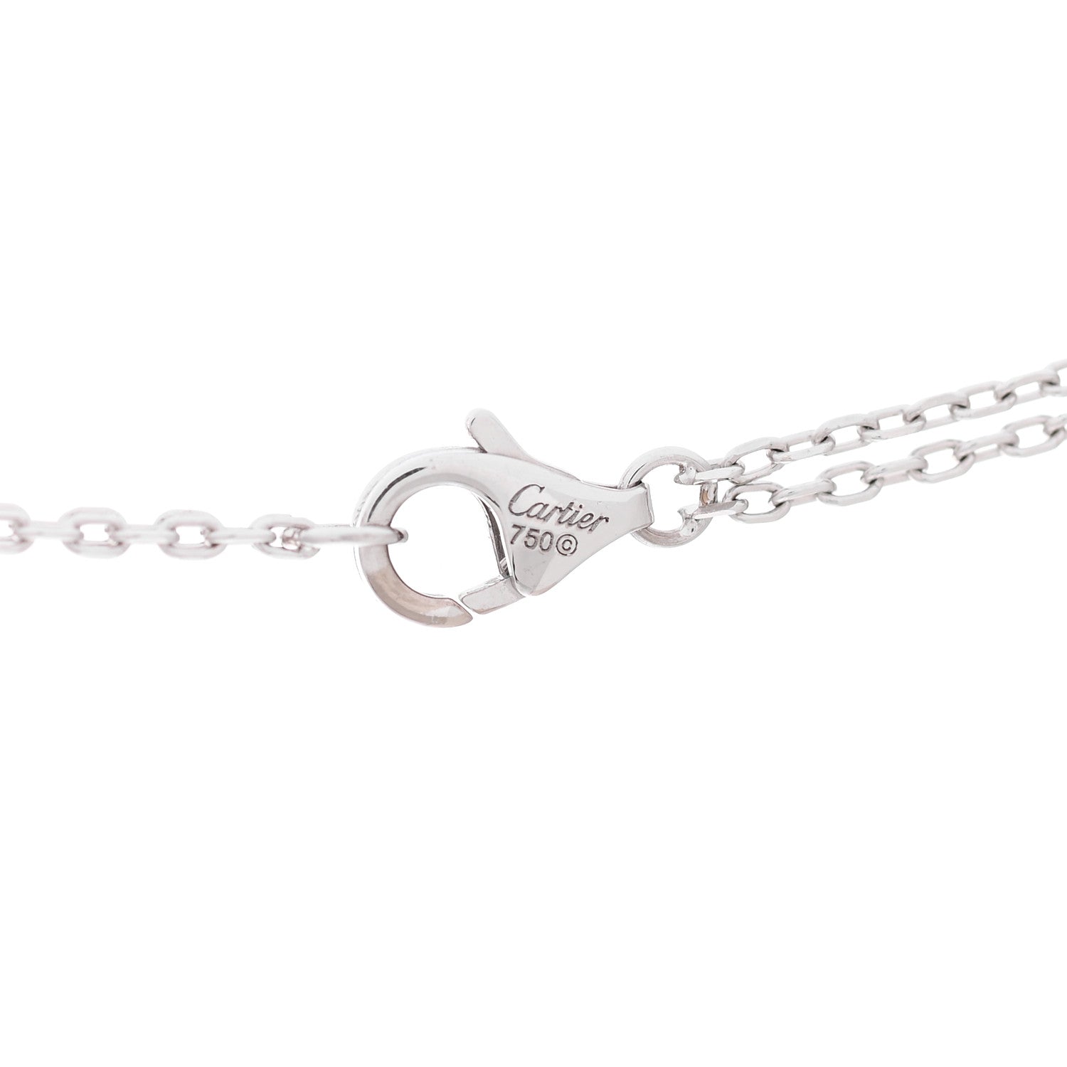 Cartier 18K White Gold 2 Diamond LOVE Necklace 4 of 6
