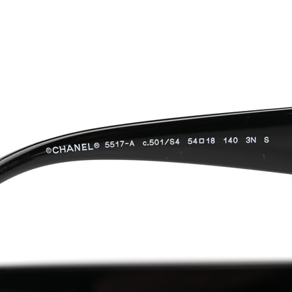 Chanel Acetate Enamel Heart Butterfly Sunglasses 5517 Black 6 of 8