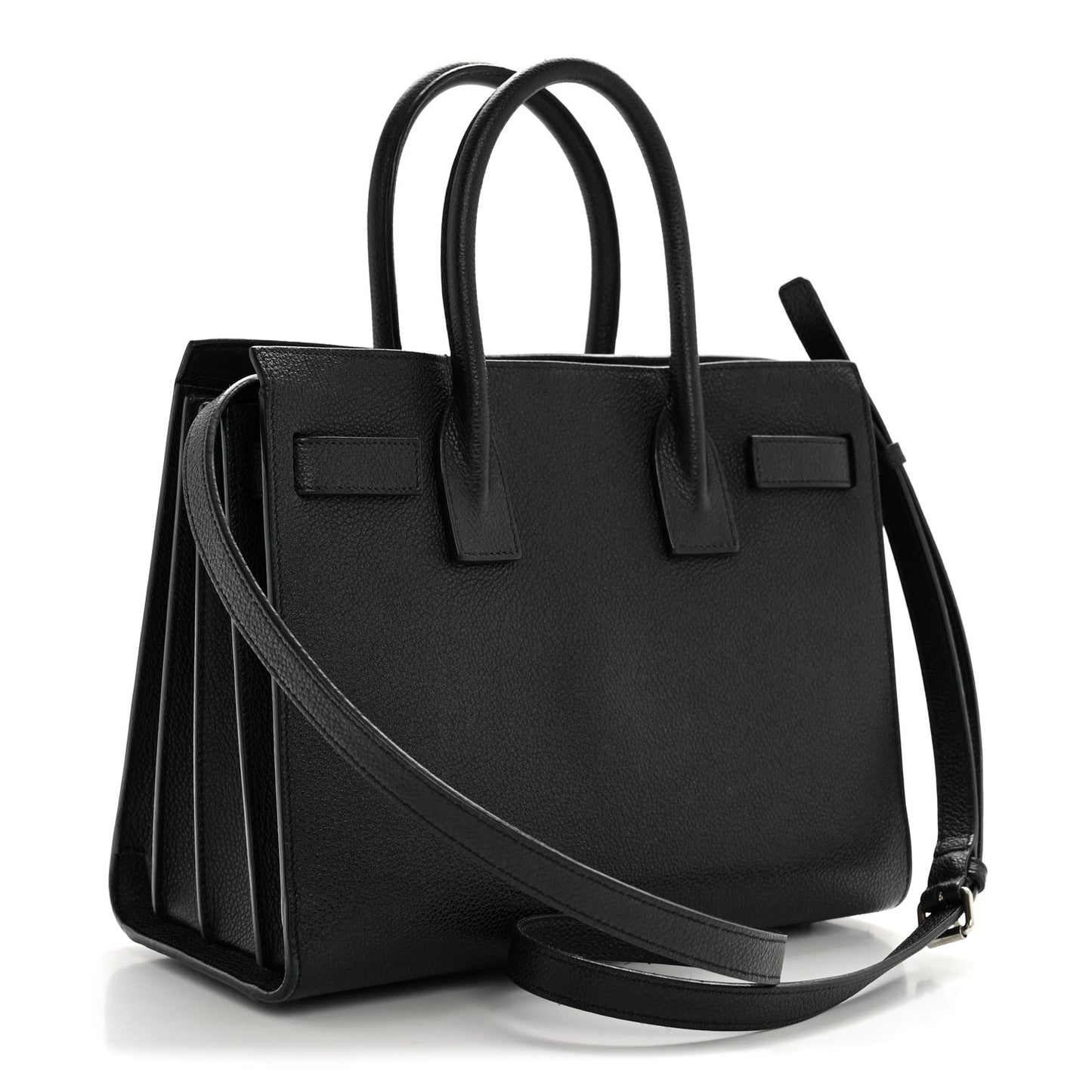 Grained Calfskin Baby Sac De Jour Black