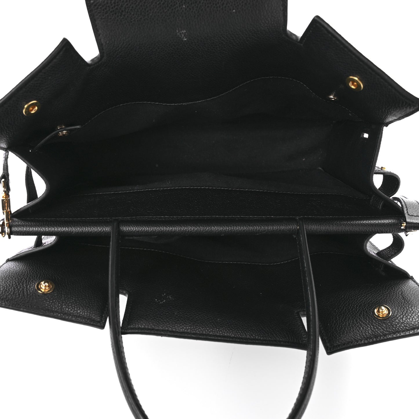 Grainy Calfskin Medium Title Bag Black