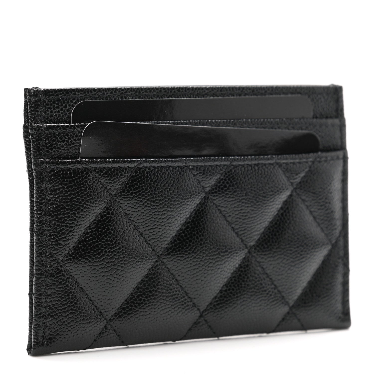 Chanel Caviar Quilted Studded CC Card Holder Black 3 of 9