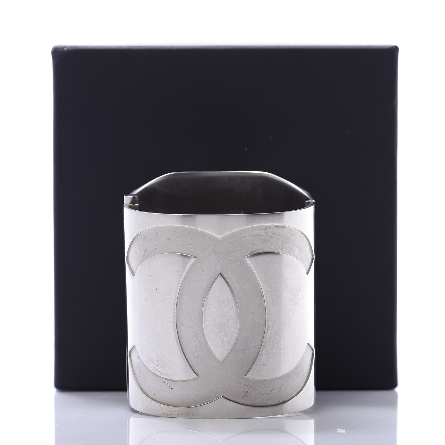 Chanel Metal Wide CC Mirror Cuff Silver 6 of 6