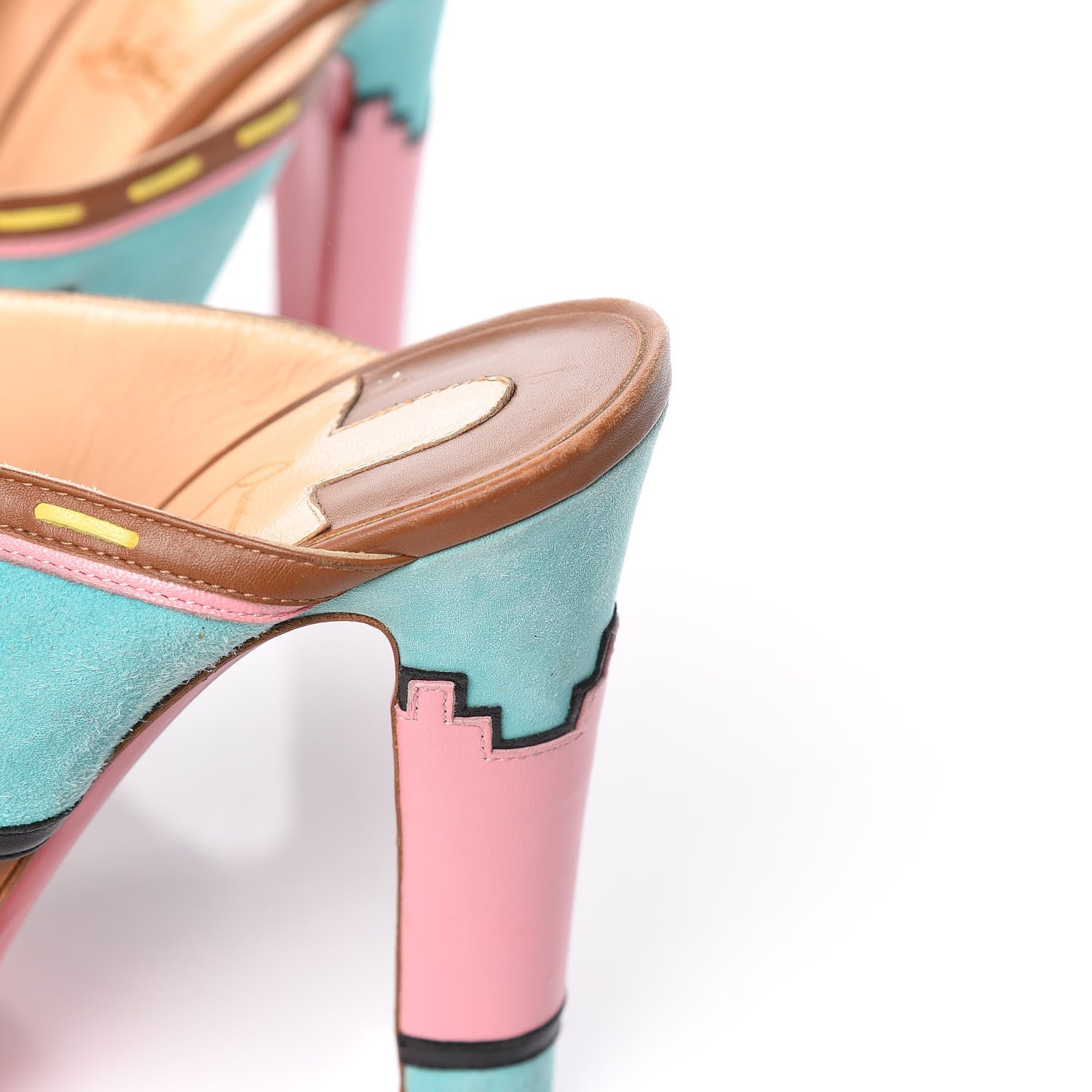 Christian Louboutin Suede Zunika 120 Slide Sandals 38 Turquoise Multicolor 18 of 20