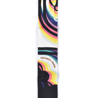 Hermes Silk Brides De Gala Shadow Twilly Black Jaune Multicolor 4 of 5