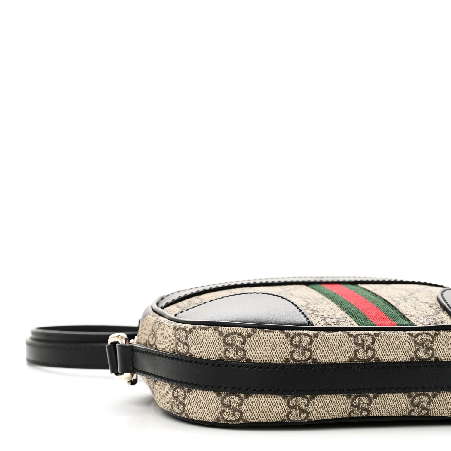 Gucci GG Supreme Monogram Web Small Shoulder Bag Black 9 of 10