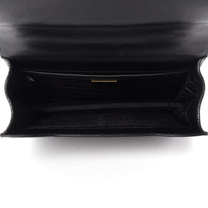 Prada Saffiano Soft Calfskin Chain Crossbody Bag Black 5 of 11