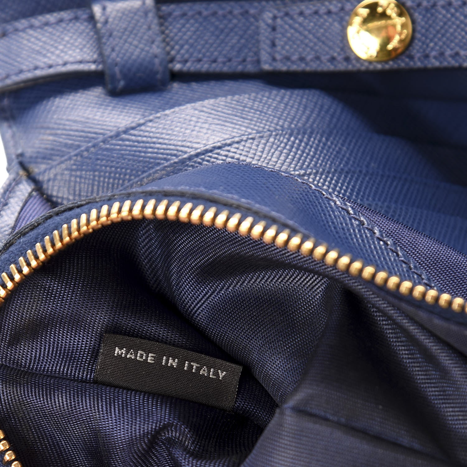 Prada Saffiano Metal Oro Chain Wallet Bleuette 7 of 12