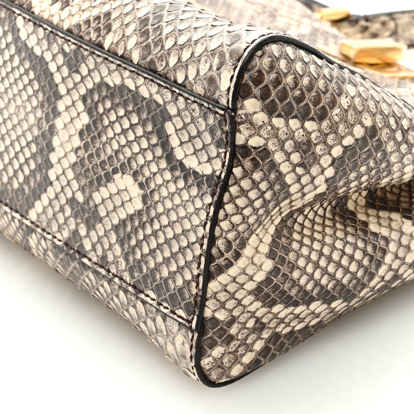 Snakeskin Shiny Nappa Mini Peekaboo Iconic Satchel Daisy Roccia Camelia