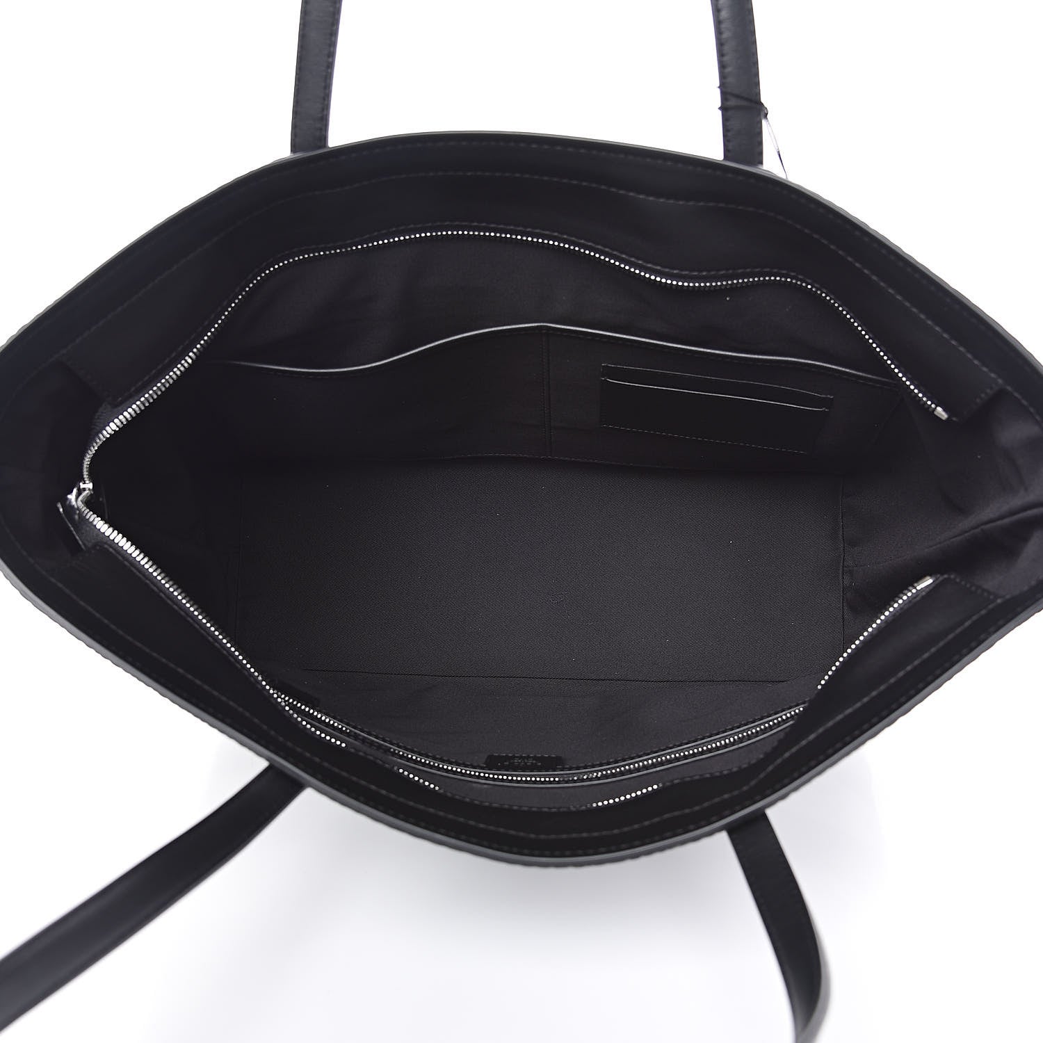 MCM Metallic Visetos Striped Medium Anya Shopper Tote Black Silver 5 of 11