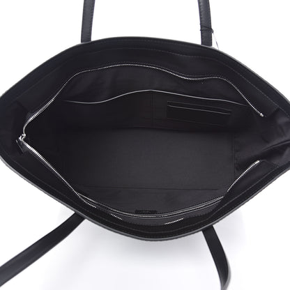 MCM Metallic Visetos Striped Medium Anya Shopper Tote Black Silver 5 of 11