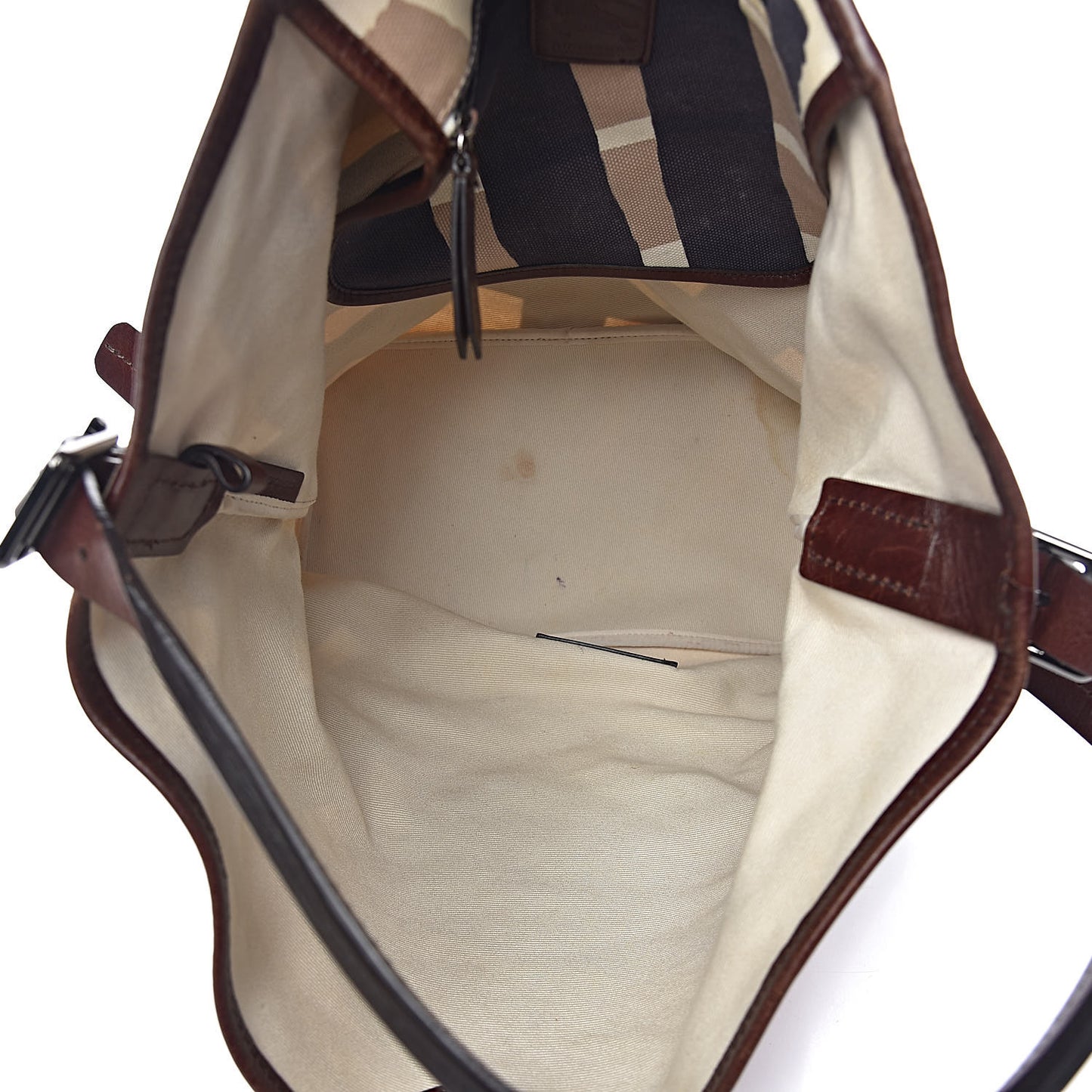 Canvas Check Bucket Bag Multicolor