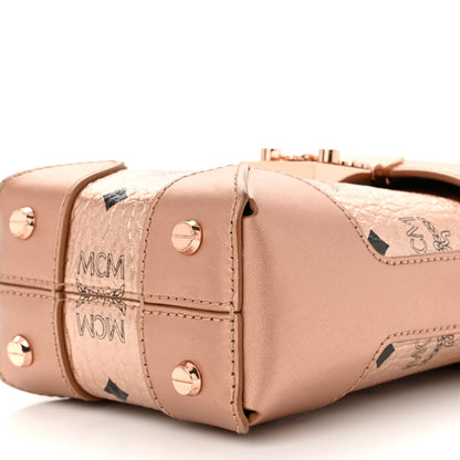MCM Metallic Visetos Mini Soft Berlin Crossbody Champagne 9 of 10
