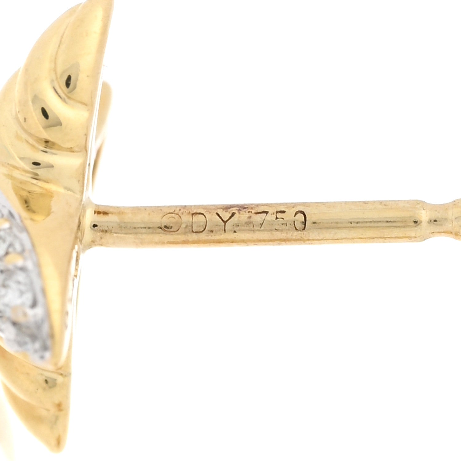 David Yurman 18K Yellow Gold Diamond Pave X Earrings 4 of 4