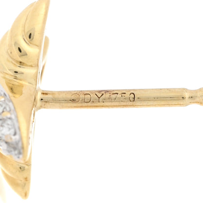 David Yurman 18K Yellow Gold Diamond Pave X Earrings 4 of 4